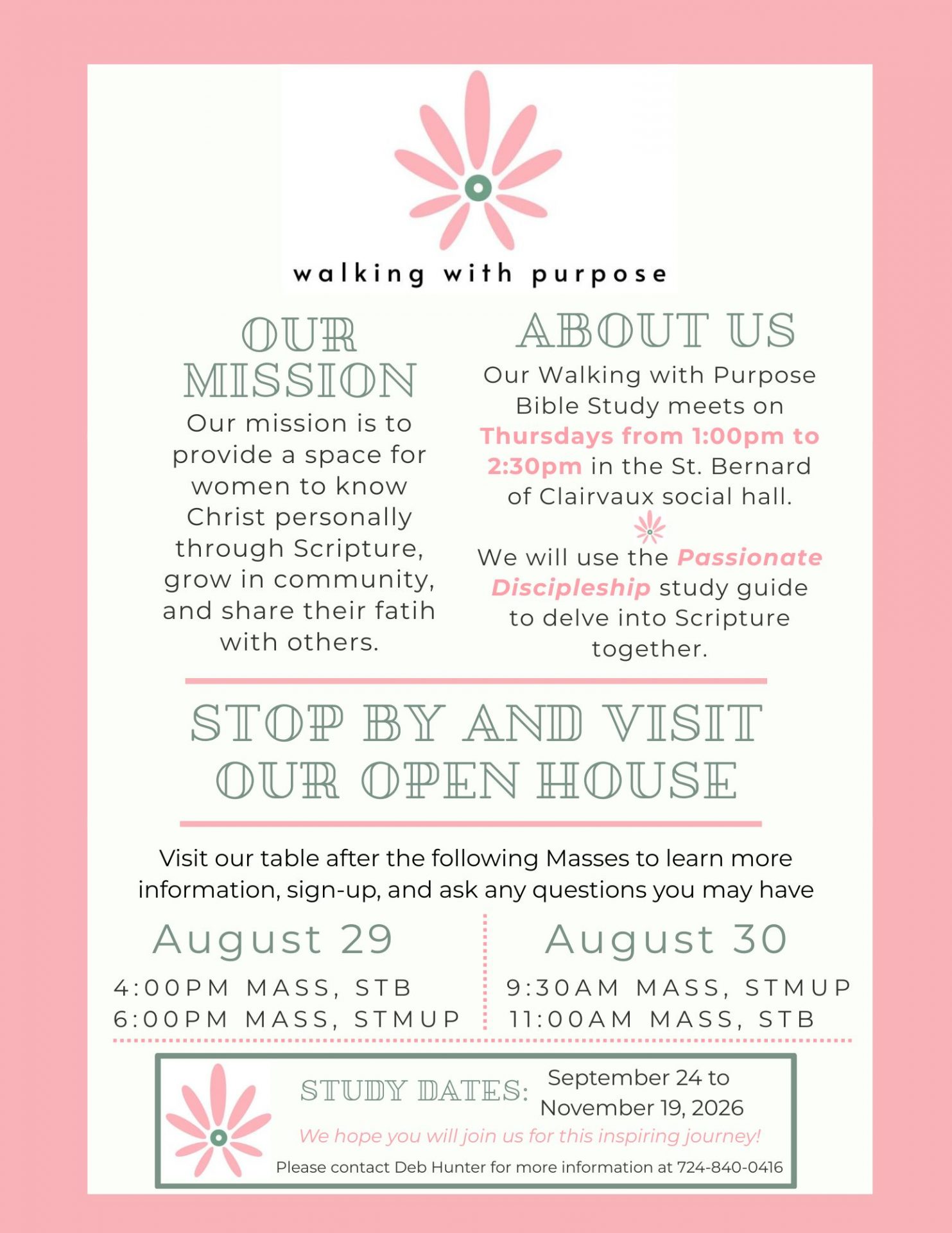 Walking with Purpose open house